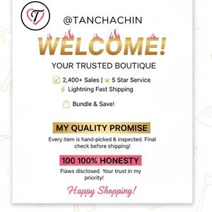 🔥 @tanchachin Closet
✅ 2,400+ Sales ⭐️ 5-Star Service
⚡️ Lightning Fast Shipping